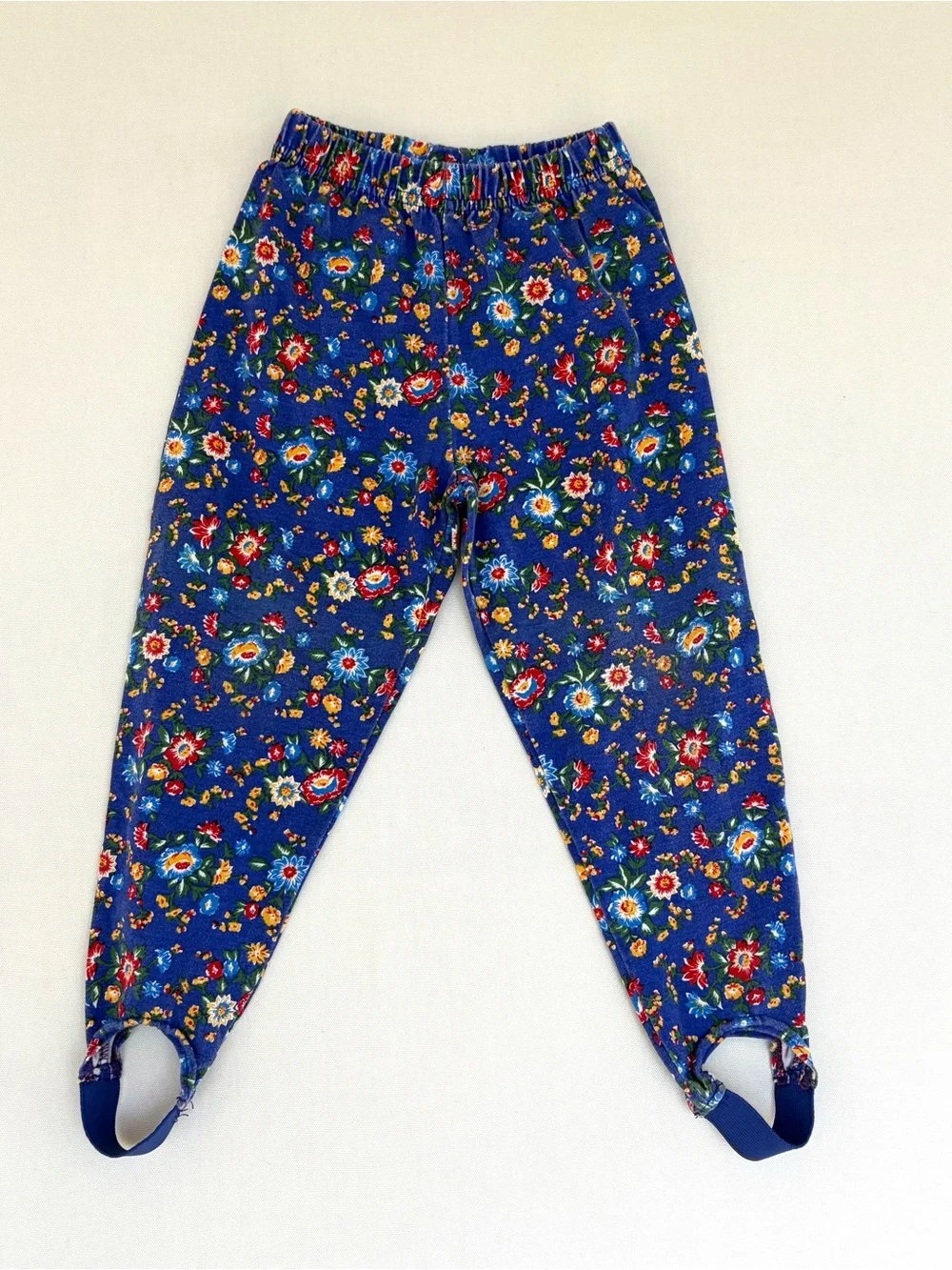 VTG Children’s Place Girl's Floral Leggings Blue Cottage 90s 2-3 Years Stirrup